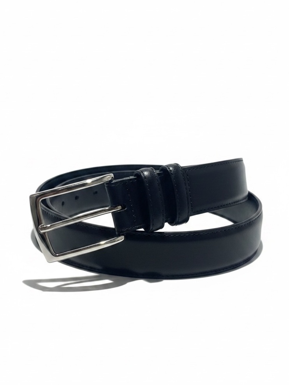 Torino Italian Leather Venetian Calf Belt Men Sz 42 Silver Buckle USA MADE